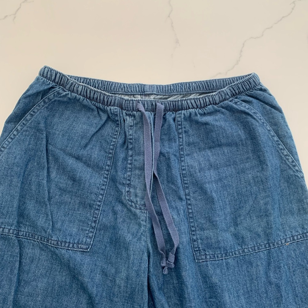 LL Bean S Women's Sunwashed Denim Pants, Straight-Leg Classic Fit EUC - Picture 5 of 11